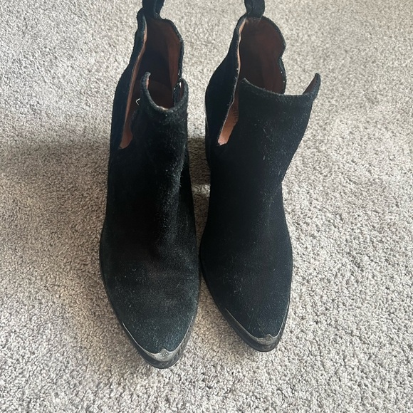 Jeffrey Campbell Cromwell Women’s 7.5 Black Suede SilverTip Western Ankle Boots - Picture 3 of 7